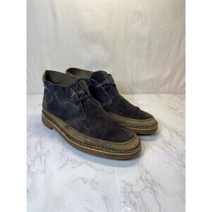 Clarks Boots Mens 10.5 M Desert Chukka Boots Blue Leather Lace Up